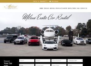 How milanirentals.com looks like on a tablet such as an iPad.