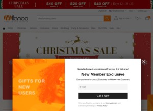 How milanoo.com looks like on a tablet such as an iPad.