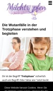 How milchtropfen.de looks like on a mobile device such as an iPhone.