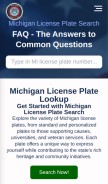 How milicenseplate.com looks like on a mobile device such as an iPhone.