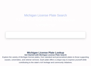 How milicenseplate.com looks like on a tablet such as an iPad.