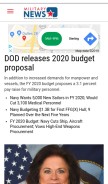 How militarynews.com looks like on a mobile device such as an iPhone.