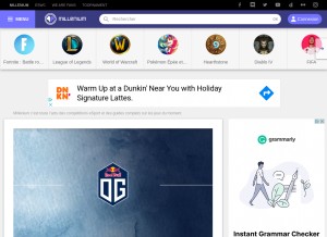How millenium.org looks like on a tablet such as an iPad.