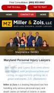 How millerandzois.com looks like on a mobile device such as an iPhone.