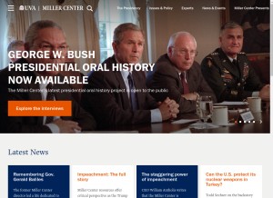 How millercenter.org looks like on a tablet such as an iPad.