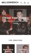 How millionmerch.com looks like on a mobile device such as an iPhone.