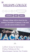 How millsaps.edu looks like on a mobile device such as an iPhone.