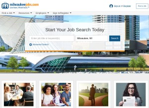 How milwaukeejobs.com looks like on a tablet such as an iPad.