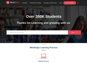 How mindmajix.com looks like on a tablet such as an iPad.