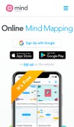 How mindmeister.com looks like on a mobile device such as an iPhone.