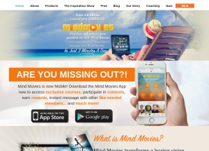 How mindmovies.com looks like on a tablet such as an iPad.