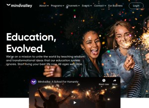 How mindvalley.com looks like on a tablet such as an iPad.