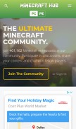 How minecrafthub.com looks like on a mobile device such as an iPhone.