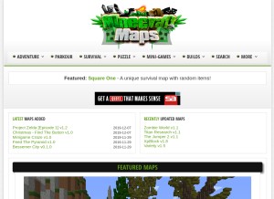 How minecraftmaps.com looks like on a tablet such as an iPad.