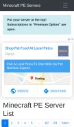 How minecraftpocket-servers.com looks like on a mobile device such as an iPhone.