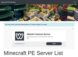 How minecraftpocket-servers.com looks like on a tablet such as an iPad.