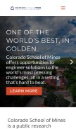 How mines.edu looks like on a mobile device such as an iPhone.