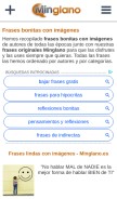 How minglano.es looks like on a mobile device such as an iPhone.