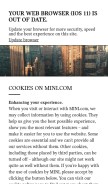 How mini.com looks like on a mobile device such as an iPhone.