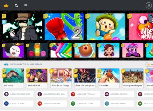 How minijuegos.com looks like on a tablet such as an iPad.