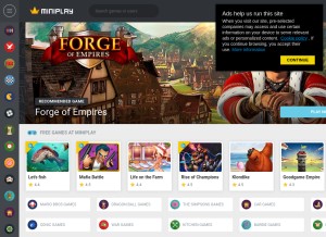 How miniplay.com looks like on a tablet such as an iPad.