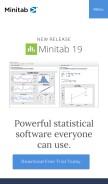 How minitab.com looks like on a mobile device such as an iPhone.