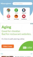 How minoregimen.com looks like on a mobile device such as an iPhone.