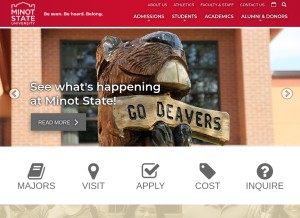 How minotstateu.edu looks like on a tablet such as an iPad.