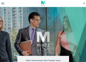 How mintz.com looks like on a tablet such as an iPad.