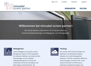 How minuskel.de looks like on a tablet such as an iPad.