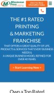 How minutemanpressfranchise.com looks like on a mobile device such as an iPhone.