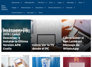 How miracomohacerlo.com looks like on a tablet such as an iPad.