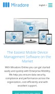 How miradore.com looks like on a mobile device such as an iPhone.