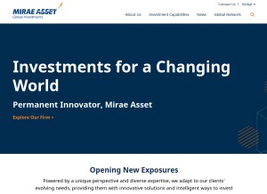 How miraeasset.com looks like on a tablet such as an iPad.
