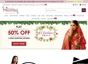 How mirraw.com looks like on a tablet such as an iPad.
