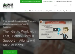 How mis-solutions.com looks like on a tablet such as an iPad.