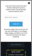 How misfit.com looks like on a mobile device such as an iPhone.