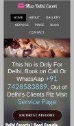How missdelhiescort.com looks like on a mobile device such as an iPhone.