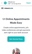 How missed.com looks like on a mobile device such as an iPhone.