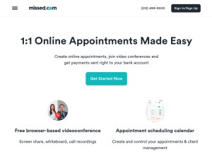How missed.com looks like on a tablet such as an iPad.