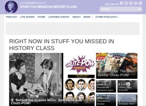 How missedinhistory.com looks like on a tablet such as an iPad.