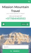 How missionmountaintravel.com looks like on a mobile device such as an iPhone.