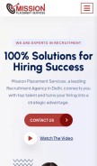 How missionplacement.in looks like on a mobile device such as an iPhone.