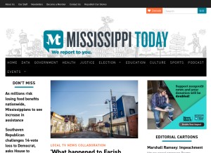 How mississippitoday.org looks like on a tablet such as an iPad.