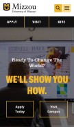 How missouri.edu looks like on a mobile device such as an iPhone.