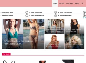 How missprettypink.com looks like on a tablet such as an iPad.