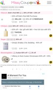 How missycoupons.com looks like on a mobile device such as an iPhone.