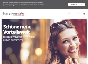 How mitarbeiterangebote.de looks like on a tablet such as an iPad.