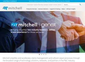 How mitchell.com looks like on a tablet such as an iPad.