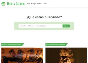 How mitosyrelatos.com looks like on a tablet such as an iPad.